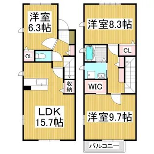 MASTTOWN 井川城 A・B【B号室】の間取り