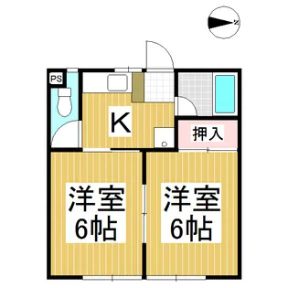 コーポ上田原【201号室】の間取り