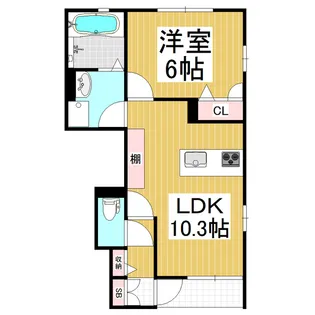 ヴィア内堀A【1階】の間取り