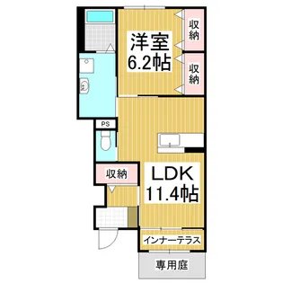 TERRACE HOUSE NGY AAA【102号室】の間取り