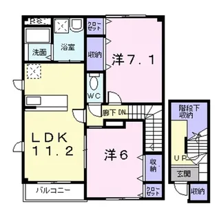 ハイツエコーB(大東)【2階】の間取り