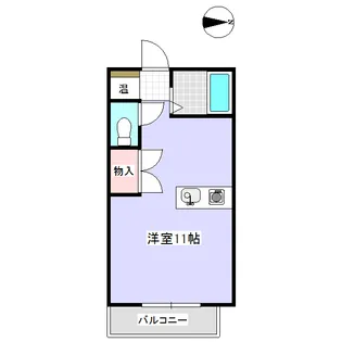 第一コーポ上田原D【206号室】の間取り