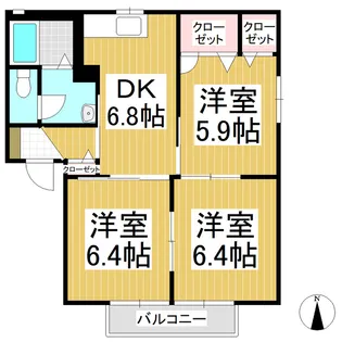 フォーレスパルK A棟【202号室】の間取り
