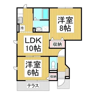 2LDKの間取り画像