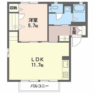 ルミエールひがの B棟【1階】の間取り