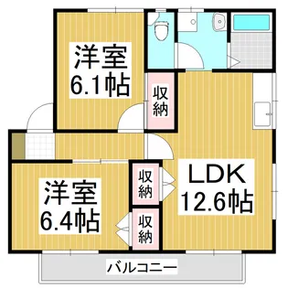フレグランスアイデイル B【2階】の間取り