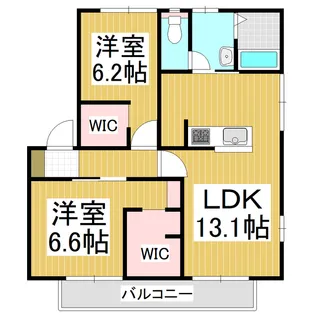 フレグランスアイデイル B【2階】の間取り