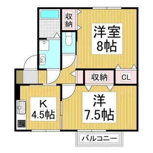 ジェルミナールB【205号室】の間取り
