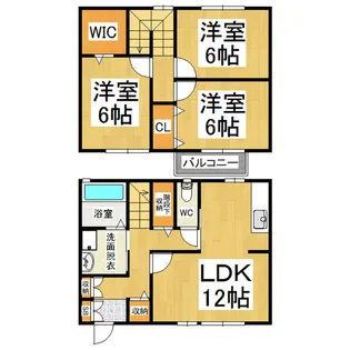 ハイツシャリオC棟【1号室】の間取り