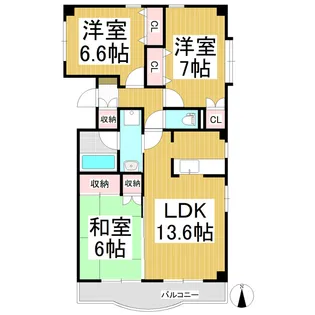 ライフコア上千田【301号室】の間取り