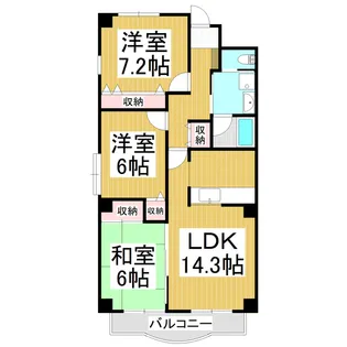 ライフコア上千田【203号室】の間取り