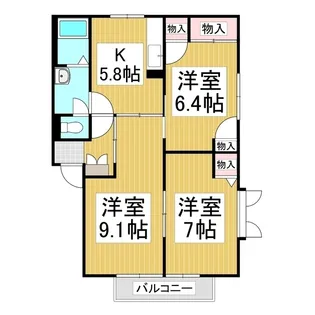 エミネントおぶせ B棟【102号室】の間取り