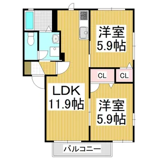 ディアス花みずきE【1階】の間取り