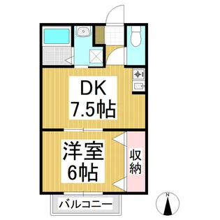 ベルビューウエダ【103号室】の間取り