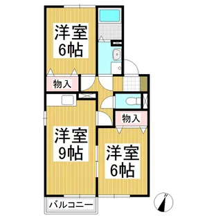 フレステレセA棟【202号室】の間取り