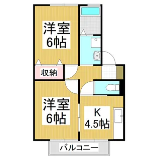 ウィングス三郷 A棟【2階】の間取り