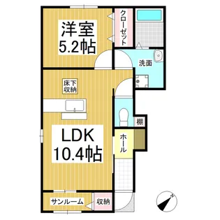 ラ クラス【102号室】の間取り