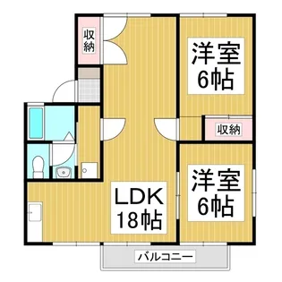 ジュネスKUBOTA B棟【103号室】の間取り