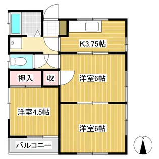 SUNtamachi Ⅰ【201号室】の間取り