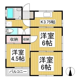 SUNtamachi Ⅰ【201号室】の間取り