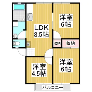 西村アーバンE棟【E105号室】の間取り