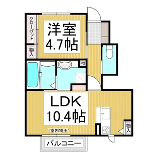 ソーラーハイツ【1階】の間取り