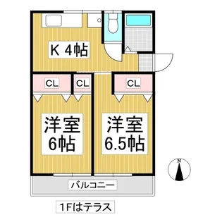 小屋坂アパート【1号室】の間取り