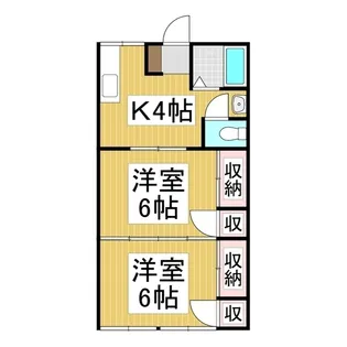 仙人閣アパート【D号室】の間取り