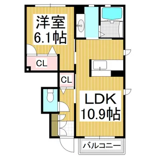 パークハイム B棟【1階】の間取り