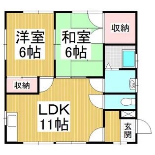 コーポ那須AB【B201号室】の間取り