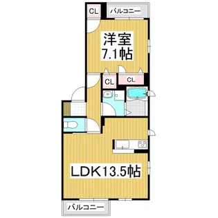 Le nord Bun(ルノールブン)【1階】の間取り