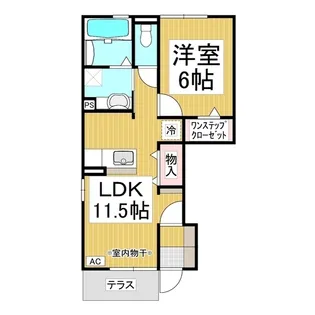 ウィット新町B棟【105号室】の間取り