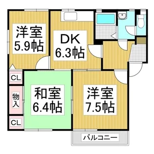 アーバングレイス C棟【101号室】の間取り