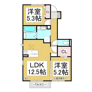 mela casa B棟【1階】の間取り