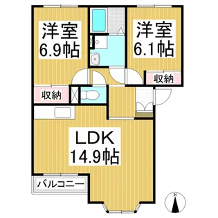 ラ・ロシェル【1階】の間取り