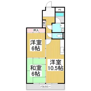 アヴェニール白山【201号室】の間取り