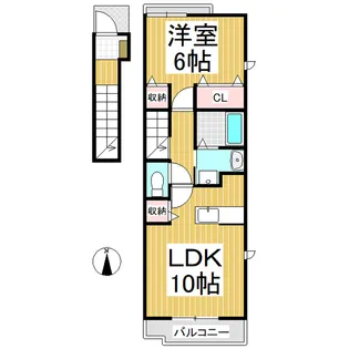 ロングランA【203号室】の間取り