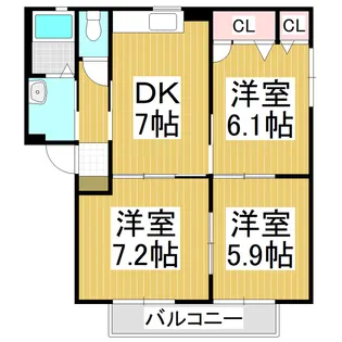 フィオーレ A【102号室】の間取り
