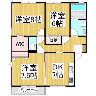 ウエストヴィレッジ【E号室】の間取り