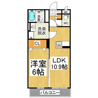 オーク笹部【3階】の間取り