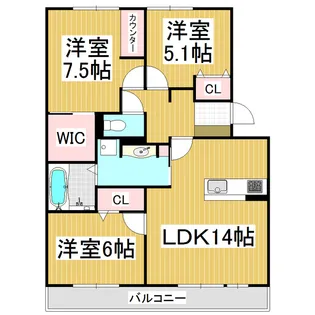 マルベリータウン シルク【302号室】の間取り