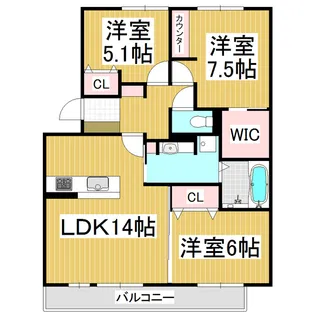 マルベリータウン シルク【2階】の間取り