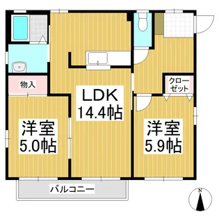 ディアスみよしB棟【1階】の間取り