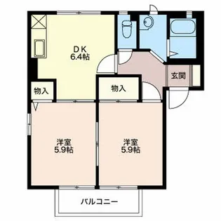 ディアス瓜田B【101号室】の間取り