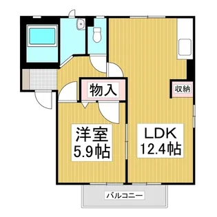 ディアス瓜田B【1階】の間取り
