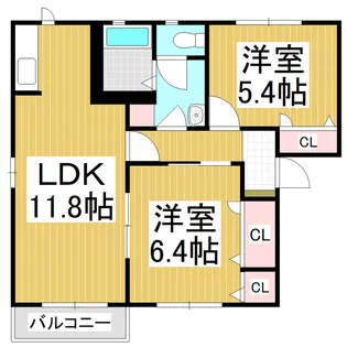 プランドールB棟【2階】の間取り
