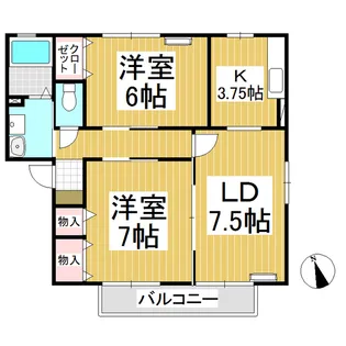 セジュール上田【201号室】の間取り