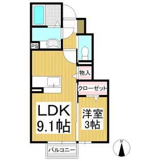 ブルーシエル【B103号室】の間取り