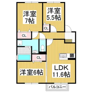 ラメーラ RICO A棟【102号室】の間取り