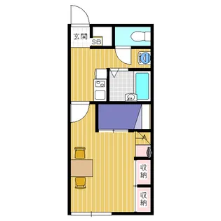 レオパレスグリーンラインⅡ【104号室】の間取り